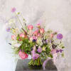 Big variety luxury bloom in this handtie bouquet. Such as Peony, garfen