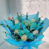 A bouquet in shades of blue&mdash;perfect for gifting to a guy or
