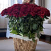 A breathtaking basket of luxurious red roses &mdash; the perfect symbol of