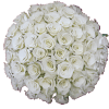 The Luxe Romance - 50 long-stem white roses, enhanced greenery (eucalyptus, fern)
