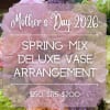Beautiful mix of allium, chrysanthemum, daffodil, thistle, hydrangea, lilac, lisianthus, muscari, forget