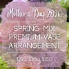 Beautiful mix of allium, chrysanthemum, daffodil, thistle, hydrangea, lilac, lisianthus, muscari, forget