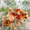 Rustic wedding bouquet with pampas grasses and burnt orange 