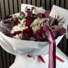 A sophisticated red and ivory flower bouquet designed to express deep love