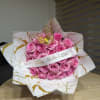 A beautiful and elegant bouquet of natural pink roses, designed for a
