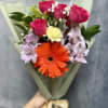 Vibrant spray roses and  gerbera with alstroemeria, carnations and white accents