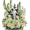 This exquisite porcelain sculpture of Jesus surrounded by radiant flowers will be