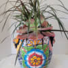 The star of this arrangement is really the very large Talavera container