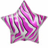 22" Foil Pink Zebra Strip Balloons