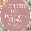 Mother's Day bouquet in a vase with pink and white flowers