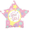 Pink star-shaped balloon with 