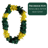 Select this beautiful double dyed green &amp; yellow orchid lei for your