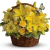 A-tisket, a-tasket, a happy yellow basket! A cheerful gift basket for birthdays