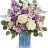 Delight Mom with the Blue Bliss Bouquet, a fresh mix of white