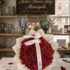 Amazing big bouquet of 50 red roses  with a touch of