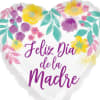 Heart-shaped balloon with floral print and Spanish Mother's Day text