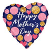 A jumbo sized mylar balloon that reads "Happy Mother's Day" and is