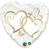 Select this beautiful mylar balloon with gold entwining hearts.