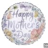 17" standard size wildflower valley Happy Mother's Day mylar balloon.