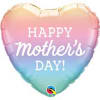 18" standard size ombre Happy Mother's Day mylar balloon.