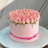 A lush dome of pale pink roses makes an immediate, romantic statement-perfect