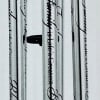 Black metal wind chime with engraved tubes and a LOVE pendant
