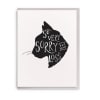 Sympathy card with a black silhouette and the words 