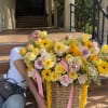 Stunning luxury XXL basket of 150 mixed roses, and other mixed flowers.