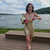 A delicate hand-tied prom bouquet designed to complement a formal gown and