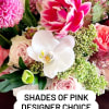 Pink and white mixed bouquet with orchids and roses