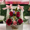 The cutest surprise for Mom Beautiful roses , lilies , and soft