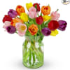 A lively burst of mixed-color tulips designed to brighten any spring celebration