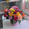A vibrant mis of bold, lively hues that radiate energy joy, 