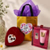 Includes a Victoria Secret fragrance &amp; lotion gift set and a heart