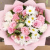 6 or 12 roses with carnations, pompom daisy, alstroemeria and more. 
