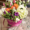 This blooming basket is filled to the brim with a variety of