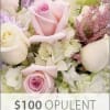 A lush, garden-inspired bouquet in soft pinks, whites and lavender-this floral arrangement