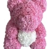 Artificial rose bear pink with black and clear box and bow for
