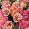 Designers' choice always fresh flowers in a glass vase.  Beautiful Arrangement