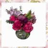 A lush, romantic arrangement that says "I love you" with vivid pink
