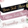 Decorative ribbon banners with customizable text and floral accents
