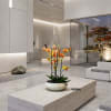 Same day Delivery Six Peach Phalaenopsis Orchid With a Vase 13" x