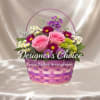 A charming Designer&rsquo;s Choice flower arrangement, thoughtfully designed in a classic basket