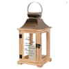 This lantern is made from quality wood and a stainless steel copper