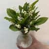 A bouquet of incredibly fragrant lilies of the valley in a vase.