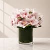 Soft, graceful, and effortlessly luxurious, the Pink Velvet Orchid arrangement features lush