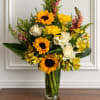 A cheerful arrangement of yellows and whites. 