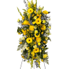 Tall yellow floral standing spray on an easel