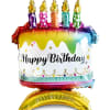 Birthday cake-shaped foil balloon with candles and 
