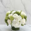 The Marilyn &mdash; A luxurious white flower arrangement featuring premium roses, hydrangeas